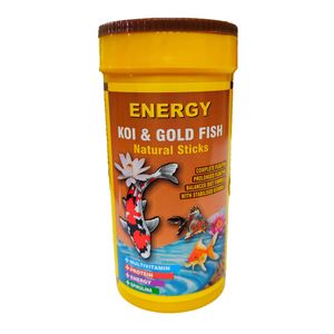 غذا ماهی انرژی مدل koi & gold fish natural sticks حجم 250 میلی لیتر