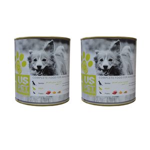 غذا کنسرو گوشت بره و سیرابی و کدوتنبل سگ بالغ یو اس پت وزن 800 گرم بسته دو عددی