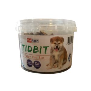 غذای تشویقی توله سگ پت آلپین مدل puppy fish bits وزن 150 گرم