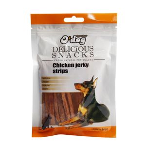 غذای تشویقی سگ اُداگ مدل chicken jerky strips وزن ۱۰۰ گرم
