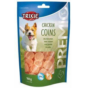 غذای تشویقی سگ تریکسی مدل chicken coins وزن 100 گرم