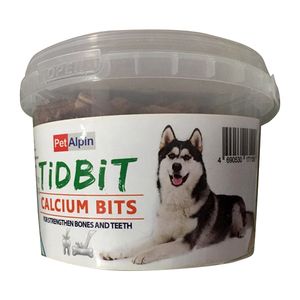 غذای تشویقی سگ تیدبیت مدل calcium bits وزن 180 گرم