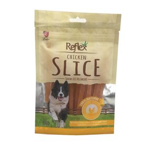 غذای تشویقی سگ رفلکس مدل chicken slice وزن 80 گرم