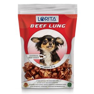 غذای تشویقی سگ لوریتا مدل dried beef lung وزن 50 گرم