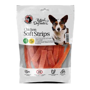 غذای تشویقی سگ هاپومیل مدل soft chicken strips کد 03 وزن 100 گرم