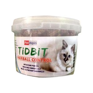 غذای تشویقی گربه تیدبیت مدل hairball control وزن 180 گرم