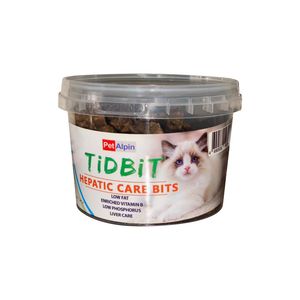غذای تشویقی گربه تیدبیت مدل hepatic care bits وزن 180 گرم