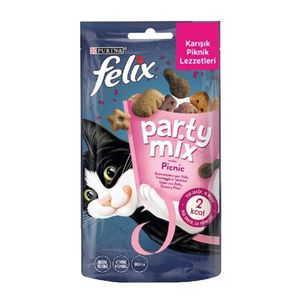 غذای تشویقی گربه فلیکس مدل پارتی میکس مرغ و پنیر وزن 60 گرم
