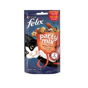 غذای تشویقی گربه فلیکس مدل پارتی میکس گوشت گاو مرغ و پنیر وزن 60 گرم