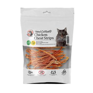 غذای تشویقی گربه هاپومیل مدل chicken chest strips کد 777 وزن 50 گرم