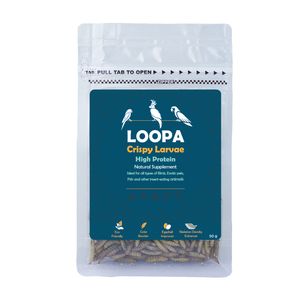 غذای خشک حیوانات خانگی لوپا مدل crispy larvae وزن 50 گرم