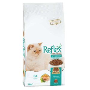غذای خشک رفلکس مخصوص گربه بالغ عقیم شده مدل sterilised مقدار 15 کیلوگرم