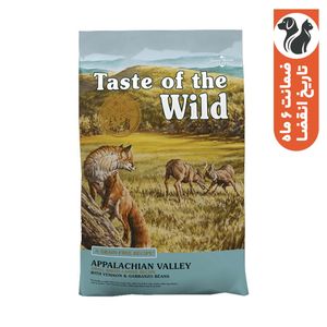 غذای خشک سگ بالغ تیست آف ویلد مدل appalachian valley canine recipe نژاد کوچک با طعم گوشت گوزن و لوبیا گاربانزو وزن 2 کیلوگرم