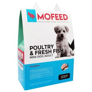 غذای خشک سگ مفید مدل مینی ادالت poultry&fish وزن 500 گرم