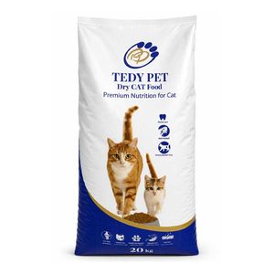 غذای خشک گربه بالغ فیدار پاتیرا مدل تدی پت طعم مرغ گوشت و ماهی وزن 20 کیلوگرم