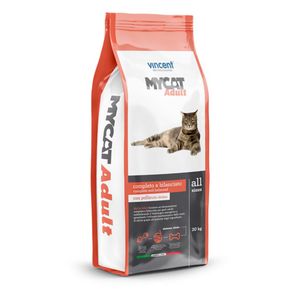 غذای خشک گربه بالغ وینسنت مدل mycat & chicken وزن 20 کیلوگرم