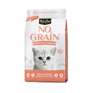 غذای خشک گربه بالغ کیت کت مدل no grain chicken & salmon طعم مرغ و ماهی سالمون وزن 10 کیلوگرم