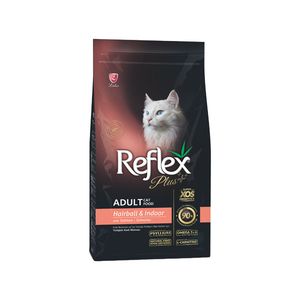 غذای خشک گربه رفلکس پلاس مدل hairball & indoor وزن 15 کیلوگرم