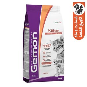 غذای خشک گربه نابالغ مونژه مدل gemon kitten با طعم سالمون و برنج وزن 2 کیلوگرم