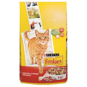 غذای خشک گربه پورینا مدل friskies وزن 2 کیلو گرم