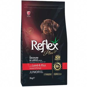 غذای سگ نابالغ رفلکس پلاس مدل reflex lamb and rice وزن 3 کیلوگرم