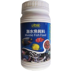 غذای ماهی آب شور ایستا مدل marine fish food حجم 250 گرم