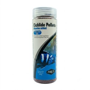 غذای ماهی آکوا مدل cichlid pellets medium granular وزن 200 گرم