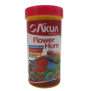 غذای ماهی آکوا مدل flower horn وزن 125 گرم