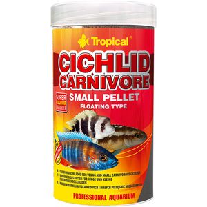 غذای ماهی تروپیکال مدل cichlid carnivore small pellet وزن 90 گرم