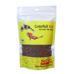 غذای ماهی زبرا مدل coloefull koi وزن 250 گرم