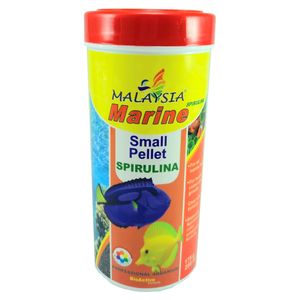 غذای ماهی مالزی مدل marine small pellet spirulina وزن 175 گرم