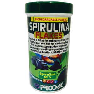 غذای ماهی پروداک مدل spirulina flakes وزن 50 گرم