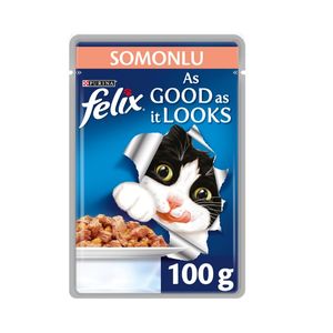 غذای مرطوب گربه بالغ فلیکس مدل adult salmon وزن 100 گرم