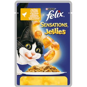 غذای مرطوب گربه بالغ فلیکس مدل sensation chicken وزن 100 گرم