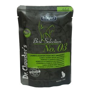 غذای پوچ گربه دکتر کلادرز مدل best selection adult no.3 وزن 85 گرم
