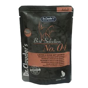 غذای پوچ گربه دکتر کلادرز مدل best selection adult no.4 وزن 85 گرم