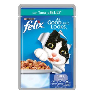 غذای گربه فلیکس مدل tuna in jelly وزن 100 گرم