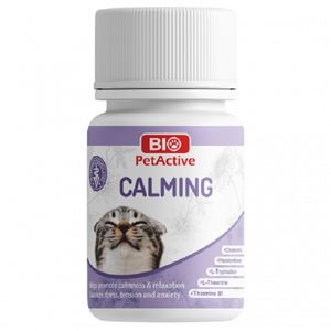 قرص آرامبخش و ضد استرس گربه بایوپت اکتیو مدل calming بسته 60 عددی