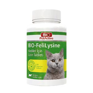 قرص تقویت کننده سیستم ایمنی گربه بایو پت اکتیو مدل bio felilysine وزن 90 گرم