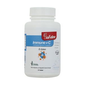 قرص مکمل تقویت سیستم ایمنی سگ و گربه بیوفلین مدل immune+c بسته 75 عددی