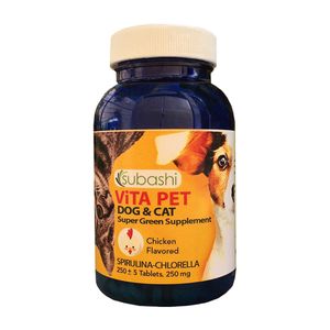 قرص مکمل سگ و گربه سوباشی مدل vita pet chicken flavor بسته 250 عددی
