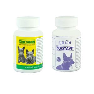 قرص مکمل غذای سگ مدل zootamin&zootavit مجموعه 2 عددی