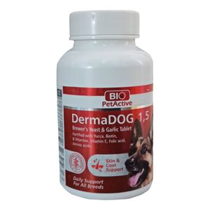 قرص مکمل غذایی سگ بایوپت اکتیو مدل dermadog_1_5 وزن 75 گرم بسته 50 عددی