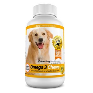 قرص مکمل مولتی ویتامین سگ امیزینگ نوتریشن مدل omega 3 مناسب برای همه سنین بسته 120 عددی