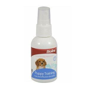 قطره تعلیم ادرار سگ بایولاین مدل puppy training حجم 50 میلی لیتر