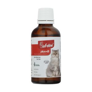قطره مکمل تقویت پوست و مو گربه بیوفلین مدل plus+b حجم 50 میلی لیتر