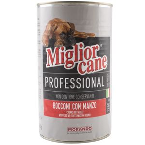كنسرو سگ میگلیور کانی مدل bocconi con manzo وزن 1250 گرم