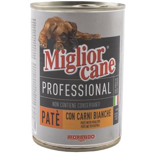 كنسرو سگ میگلیور کانی مدل con carni bianche وزن 400 گرم