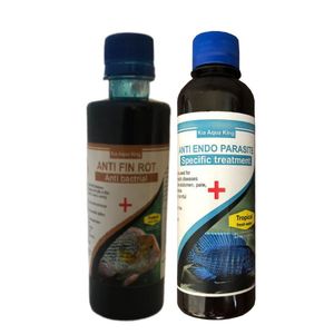 محلول ضد پوسیدگی دم و باله ماهی مدل pn 2 حجم 250 میلی لیتر به همراه محلول ضد انگل