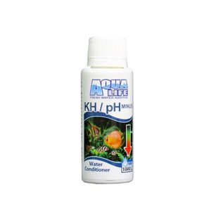 محلول کاهنده kh_ph آب آکواریوم آکوالایف مدل khph100 حجم 100 میلی لیتر به همراه یک عدد دلفین تزئینی